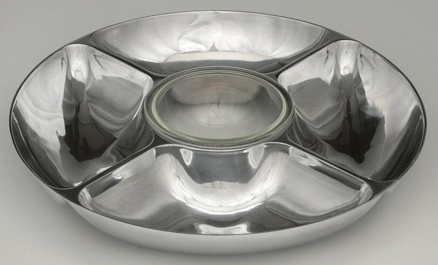 Cambridge (Aluminum, Serveware) 1 Piece Chip and Dip Set by Artland Metalware-1
