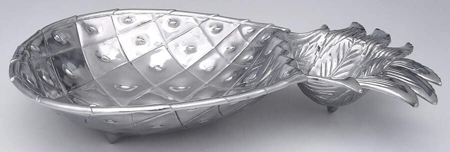 Pineapple (Aluminum, Hollowware) Large 1 Piece Chip & Dip Set by Arthur Court-1