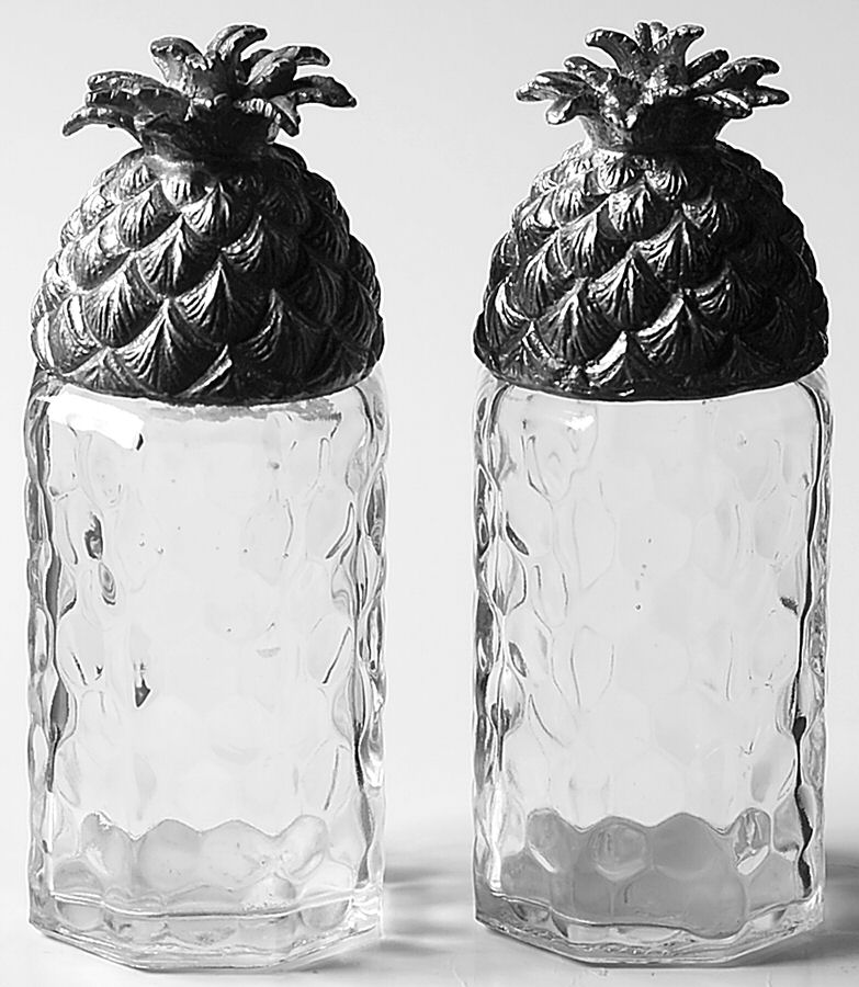 Pineapple (Aluminum, Hollowware) Salt and Pepper Set by Arthur Court-1