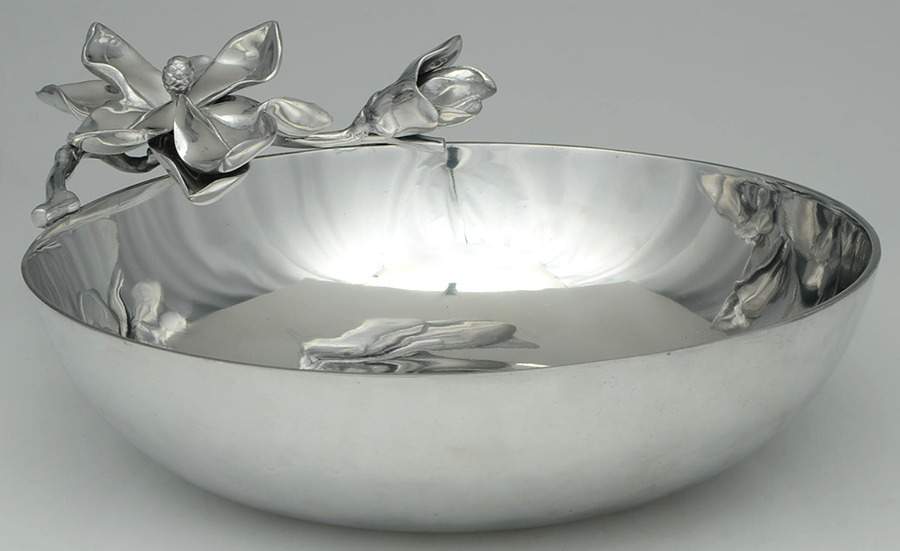 Magnolia (Aluminum, Hollowware) 17" Round Bowl by Arthur Court-1