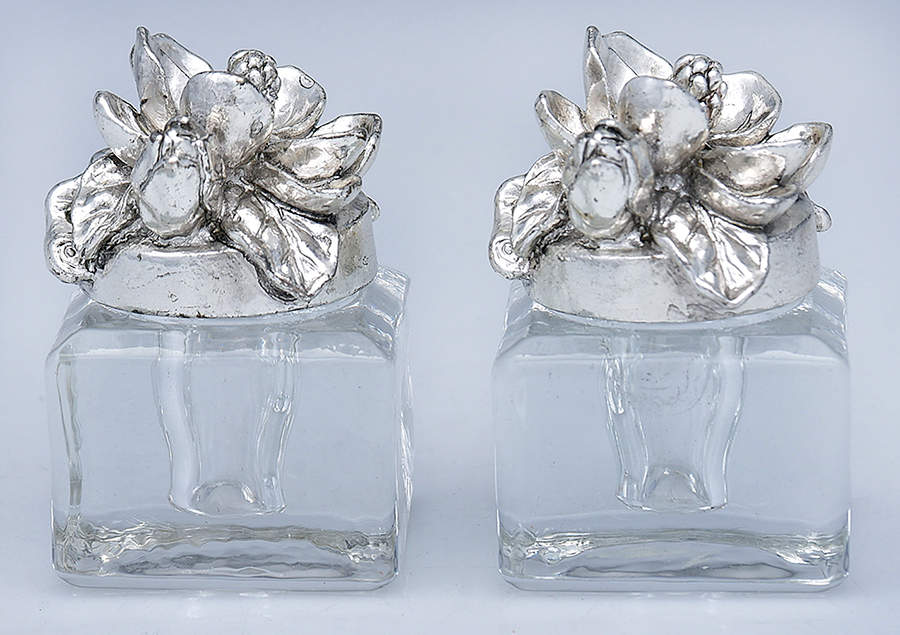 Magnolia (Aluminum, Hollowware) Salt & Pepper Set by Arthur Court-1