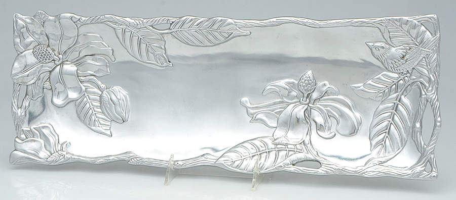 Magnolia (Aluminum, Hollowware) 17" Rectangular Tray by Arthur Court-1