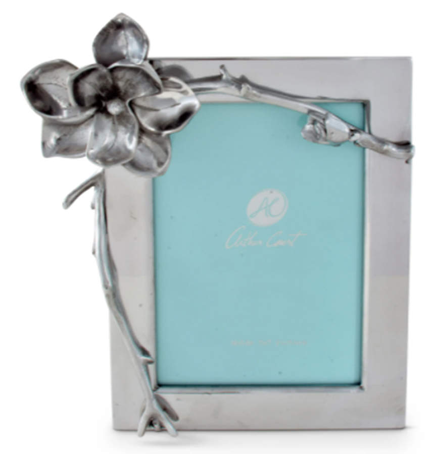 Magnolia (Aluminum, Hollowware) Picture Frame-Holds 4" X 6" by Arthur Court-1