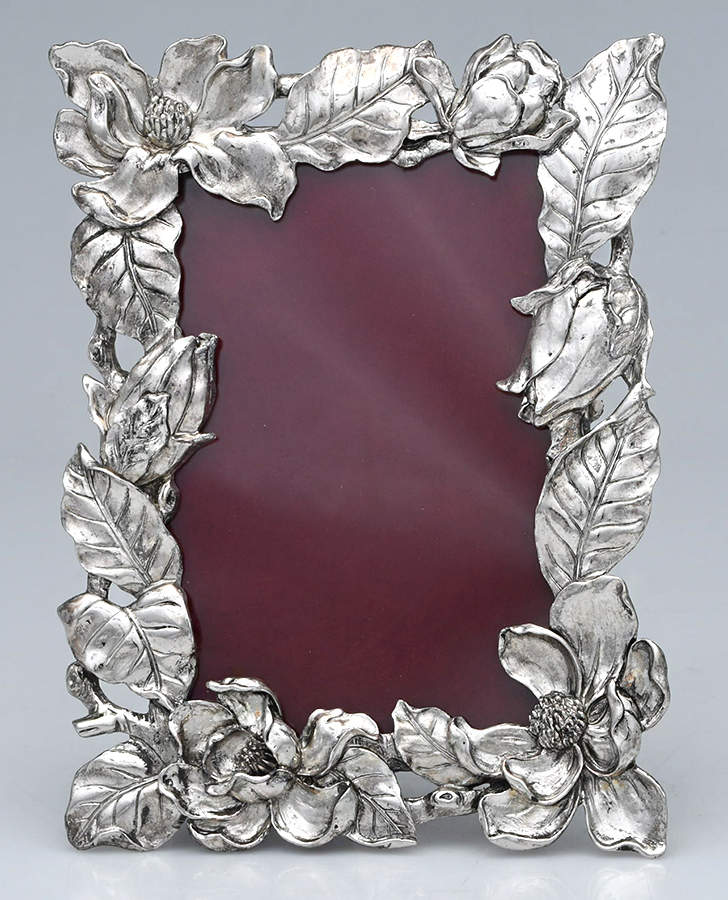 Magnolia (Aluminum, Hollowware) Picture Frame-Holds 4" X 6" by Arthur Court-1