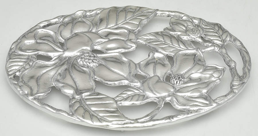 Magnolia (Aluminum, Hollowware) Trivet by Arthur Court-1
