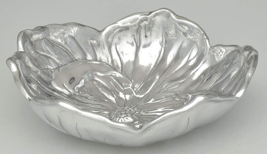 Magnolia (Aluminum, Hollowware) 10" Salad Serving Bowl by Arthur Court-1