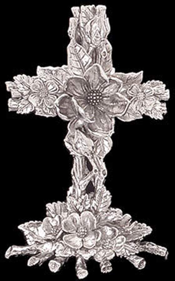 Magnolia (Aluminum, Hollowware) Cross Figurine by Arthur Court-1