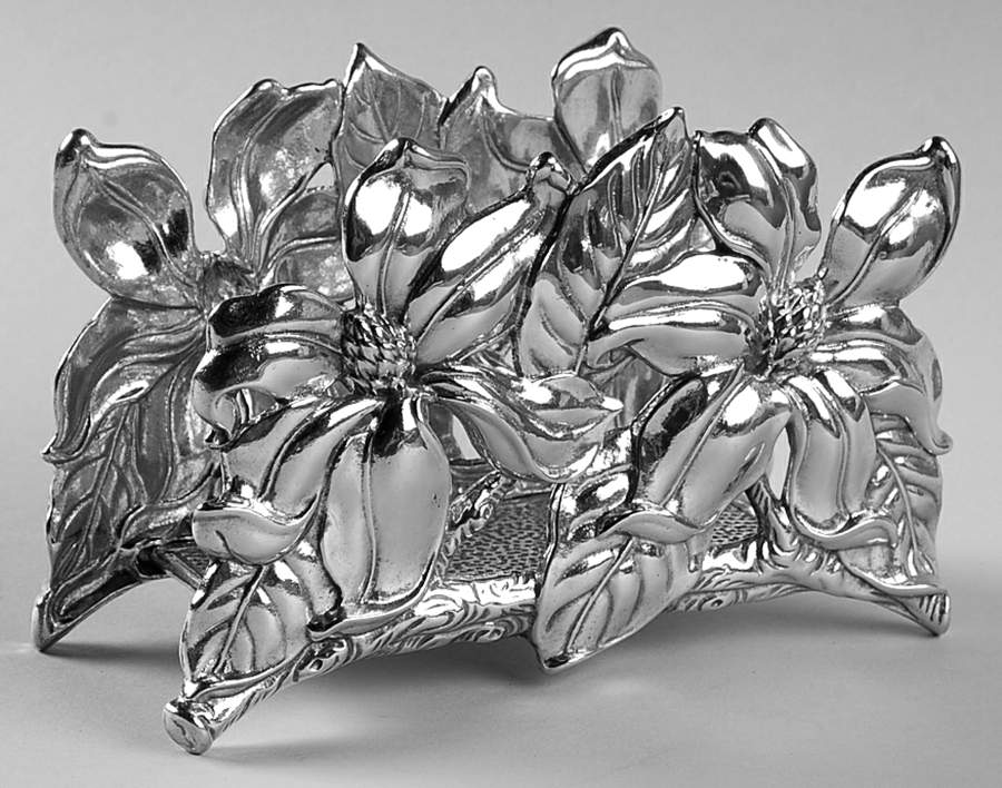 Magnolia (Aluminum, Hollowware) Rectangular Napkin Holder by Arthur Court-1
