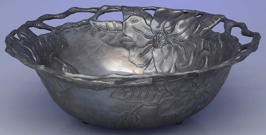 Magnolia (Aluminum, Hollowware) 14" Salad Serving Bowl by Arthur Court-1