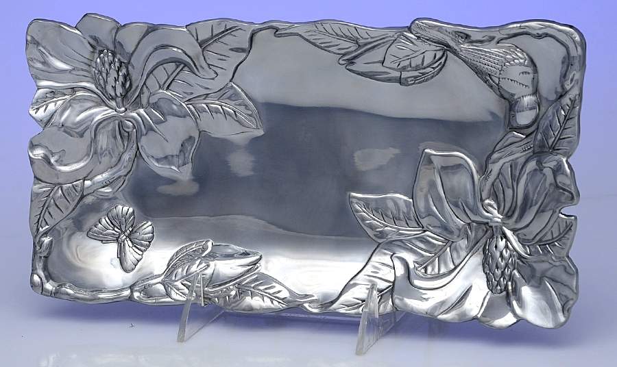 Magnolia (Aluminum, Hollowware) 11" Bread Tray by Arthur Court-1