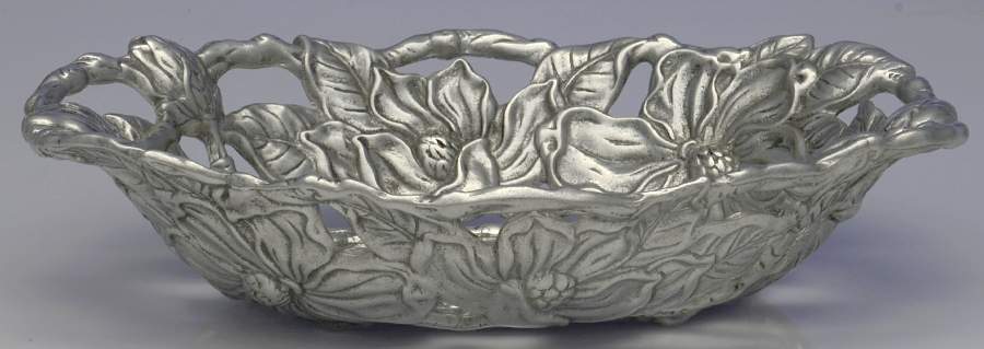 Magnolia (Aluminum, Hollowware) Bread Basket by Arthur Court-1