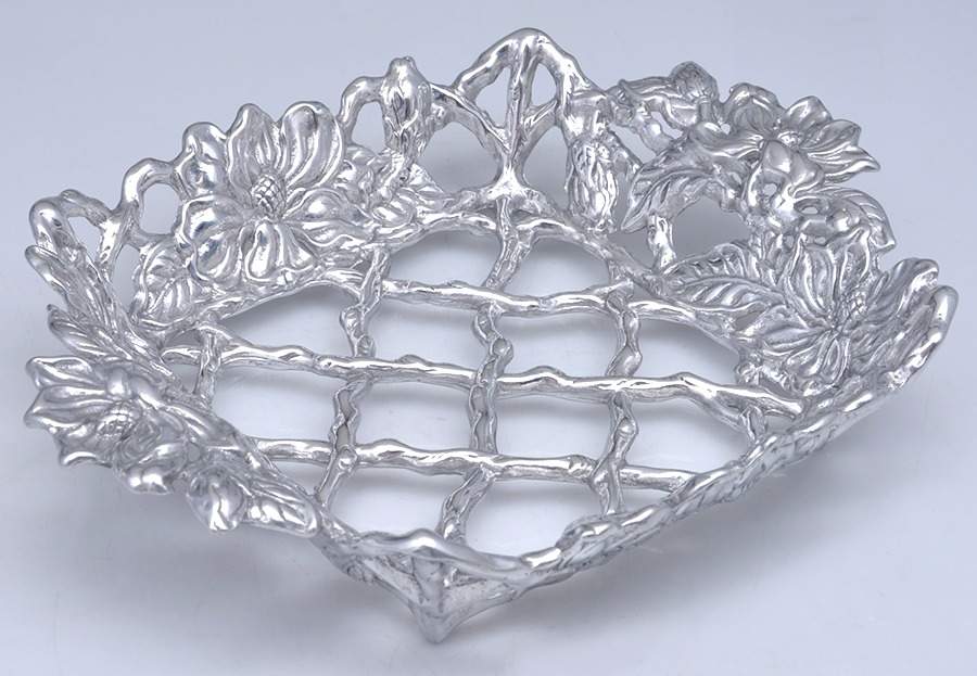 Magnolia (Aluminum, Hollowware) Square Casserole Holder by Arthur Court-1