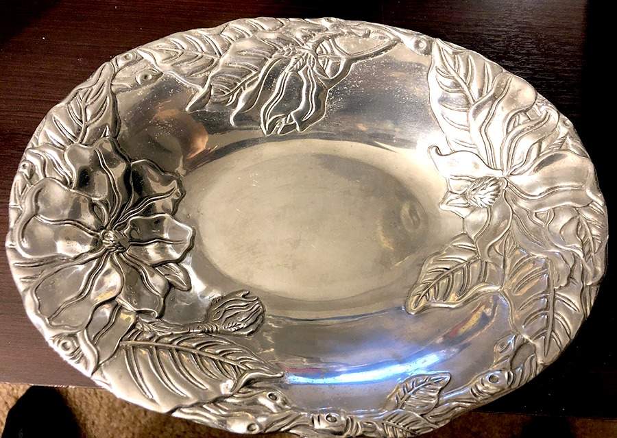 Magnolia (Aluminum, Hollowware) 10" Oval Bowl by Arthur Court-1