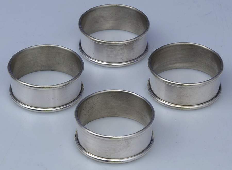 S17 (Sterling, Hollowware) Napkin Ring - Set of 4 by Alvin-1
