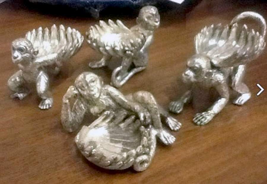 Safari (Aluminum, Hollowware) Monkey Tealight Candleholder - Set of 4 by Arthur Court-1