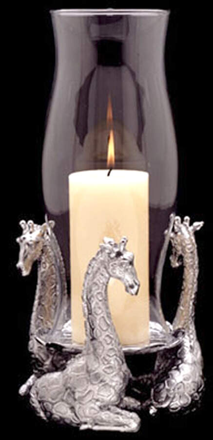 Safari (Aluminum, Hollowware) Hurricane Lamp and Globe by Arthur Court-1