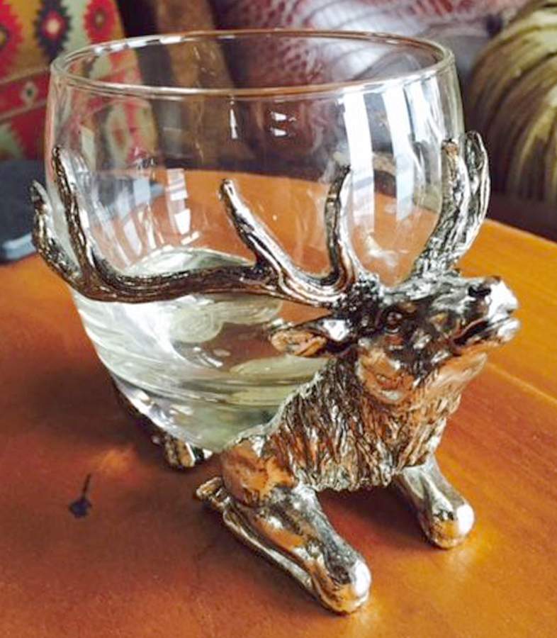 American Wilderness (Aluminum, Hollowware) Elk Roly Poly Double/Old Fashioned by Arthur Court-1