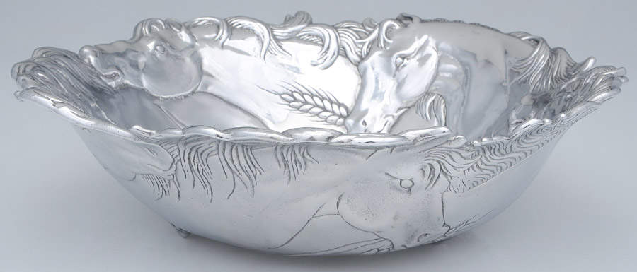 Horse (Aluminum, Hollowware) 14" Salad Serving Bowl by Arthur Court-1