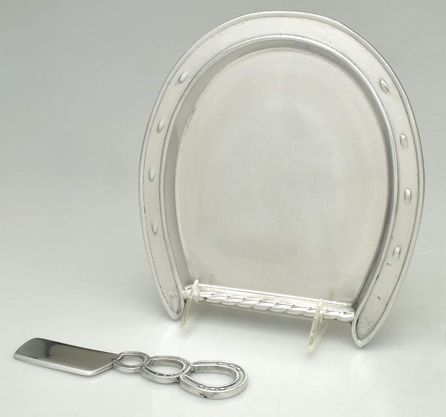 Horse (Aluminum, Hollowware) Cheese Plate & Knife Set (CHEKS & PLCHE1) by Arthur Court-1