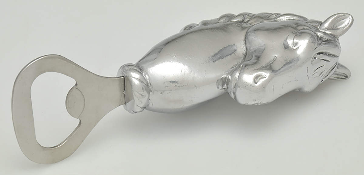 Horse (Aluminum, Hollowware) Bottle Opener with Stainless Bowl by Arthur Court-1