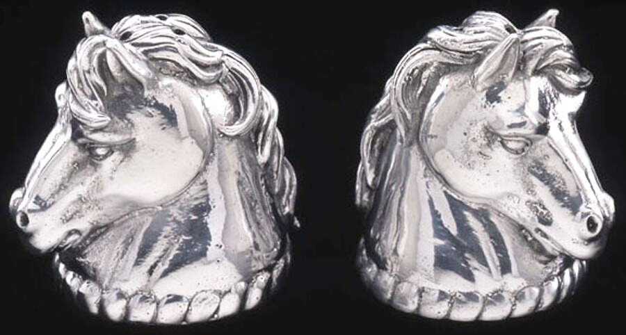 Horse (Aluminum, Hollowware) Figurine Salt & Pepper by Arthur Court-1