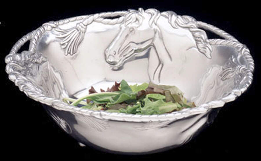 Horse (Aluminum, Hollowware) Salad Bowl by Arthur Court-1