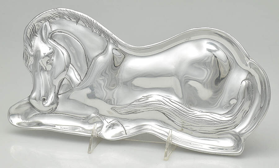 Horse (Aluminum, Hollowware) Figural Serving Tray by Arthur Court-1