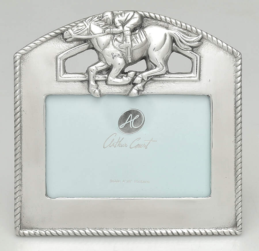 Horse (Aluminum, Hollowware) Frame-Holds 4" X 6" Picture by Arthur Court-1