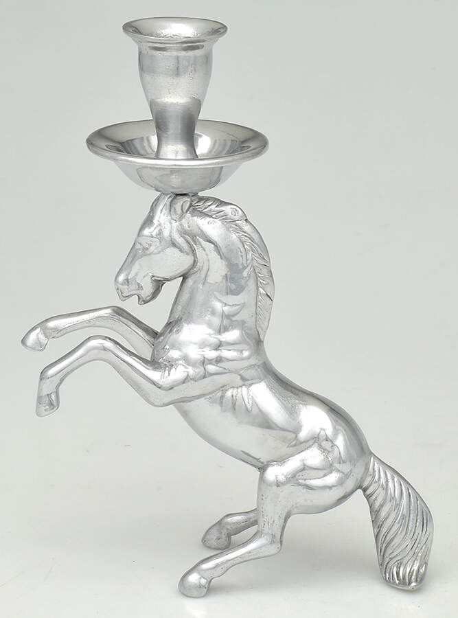 Horse (Aluminum, Hollowware) 8" Candlestick by Arthur Court-1