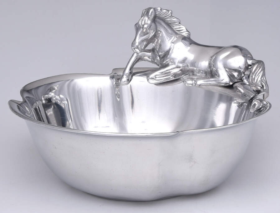 Horse (Aluminum, Hollowware) 13" Oval Bowl by Arthur Court-1
