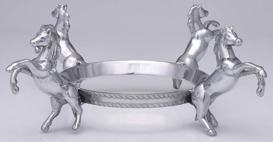 Horse (Aluminum, Hollowware) Metal Stand for Salad Bowl by Arthur Court-1