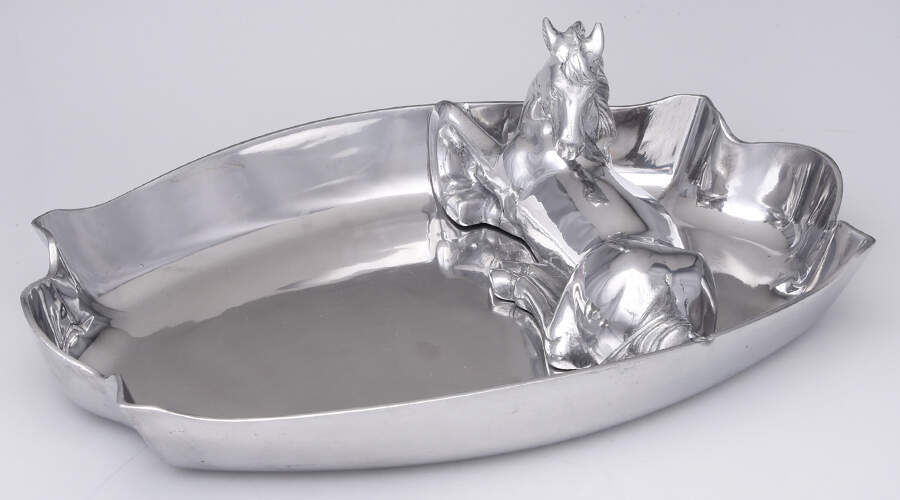 Horse (Aluminum, Hollowware) 1 Piece Chip & Dip by Arthur Court-1