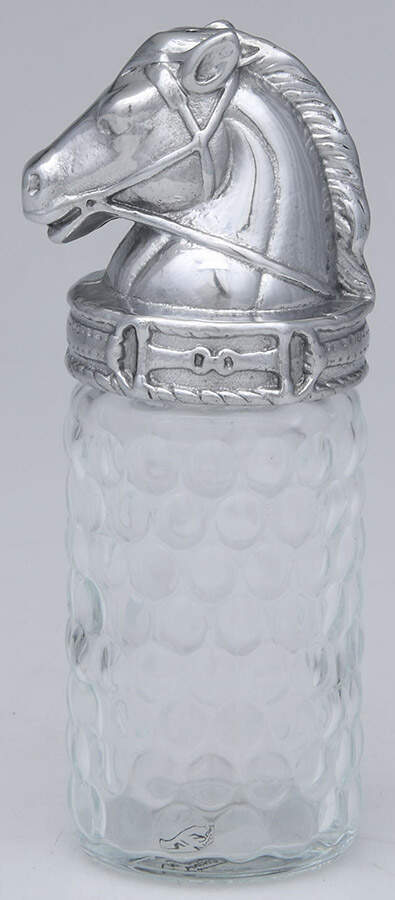 Horse (Aluminum, Hollowware) Glass Pepper Shaker with Metal Lid by Arthur Court-1