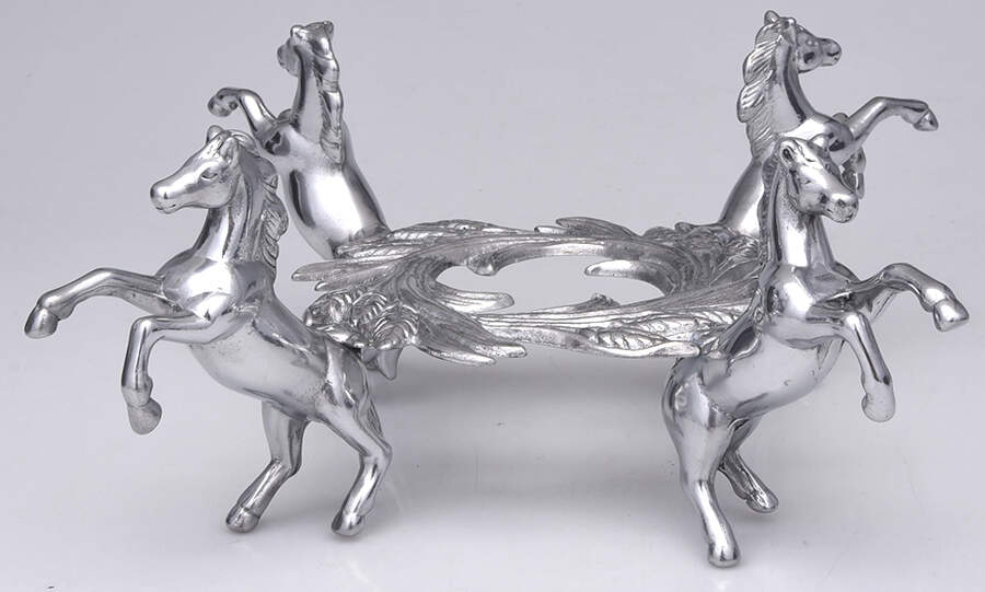Horse (Aluminum, Hollowware) Stand for 11" Acrylic Bowl by Arthur Court-1