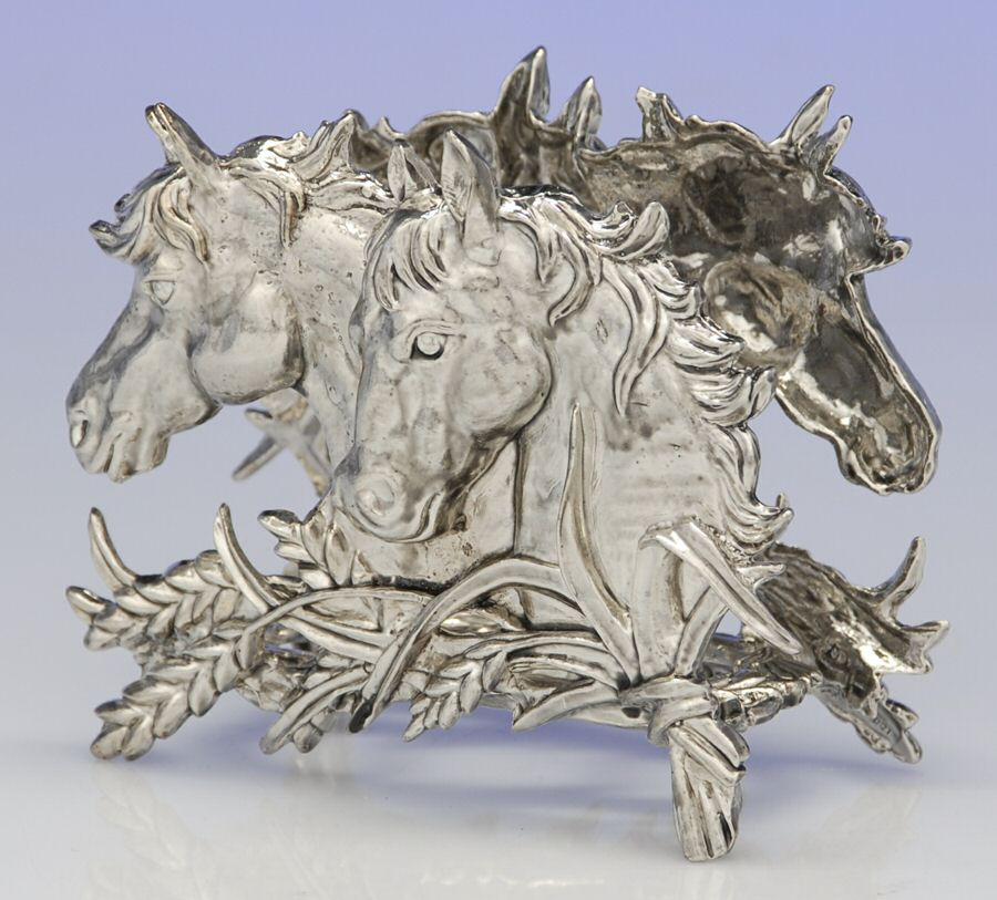 Horse (Aluminum, Hollowware) Napkin Holder by Arthur Court-1