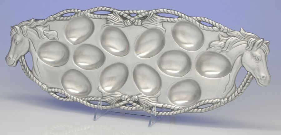 Horse (Aluminum, Hollowware) Deviled Egg Tray (Holds 12) by Arthur Court-1