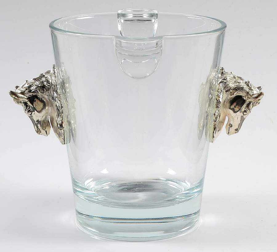 Horse (Aluminum, Hollowware) Crystal Ice Bucket by Arthur Court-1