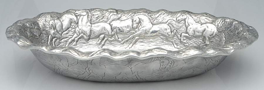 Horse (Aluminum, Hollowware) 19" Oval Bowl by Arthur Court-1