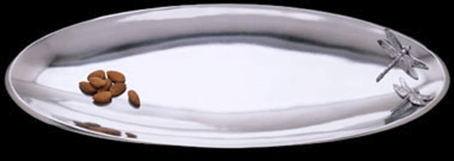 Dragonfly (Aluminum, Hollowware) 21" Oval Tray by Arthur Court-1