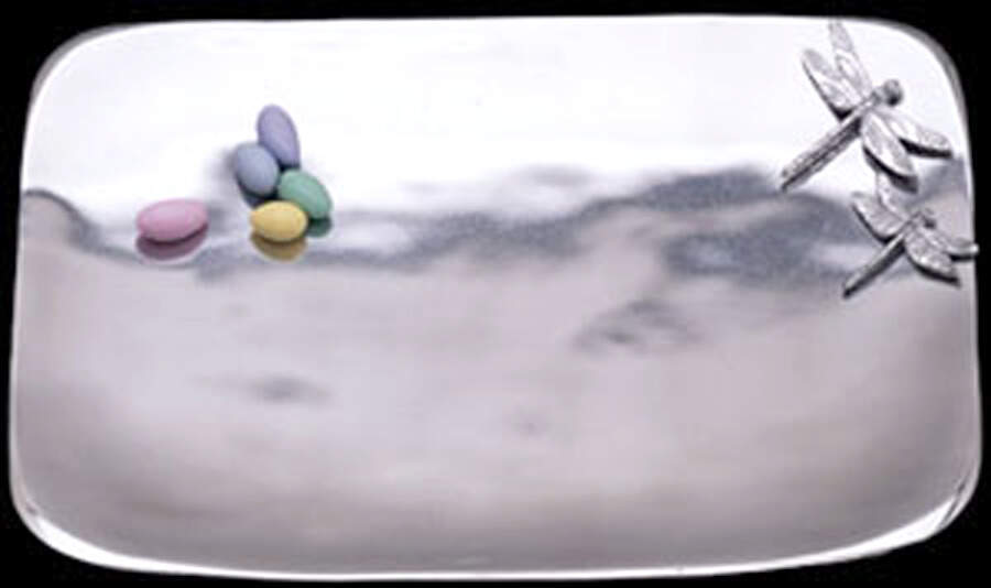 Dragonfly (Aluminum, Hollowware) 13" Rectangular Platter by Arthur Court-1