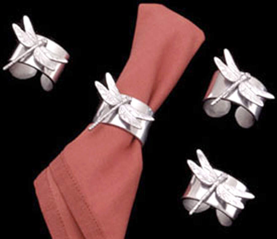 Dragonfly (Aluminum, Hollowware) Napkin Ring by Arthur Court-1