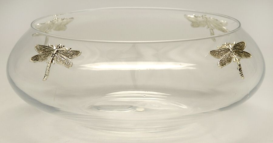Dragonfly (Aluminum, Hollowware) 10" Round All Purpose Dish by Arthur Court-1