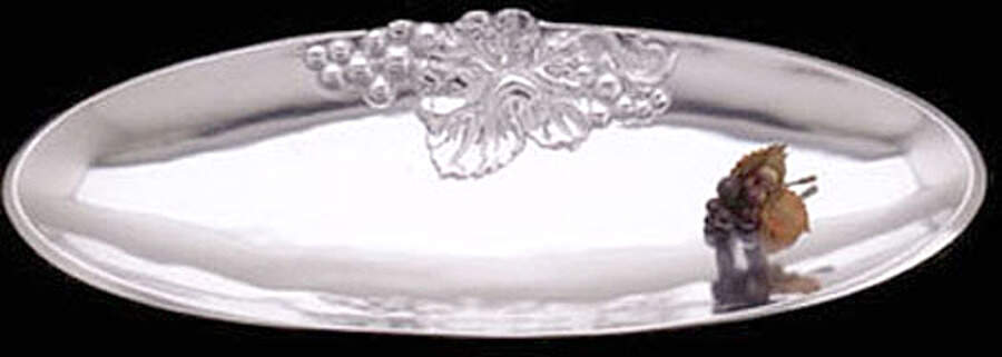 Napa Contemporary Grape (Aluminium, Hollowware) 21" Oval Tray by Arthur Court-1
