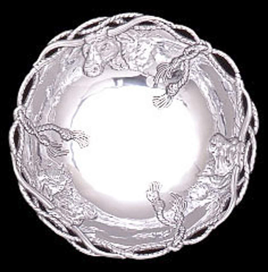 Longhorn (Aluminum, Hollowware) 14" Salad Serving Bowl by Arthur Court-1
