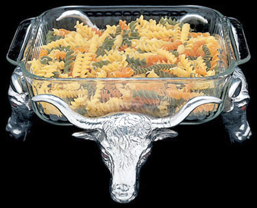 Longhorn (Aluminum, Hollowware) Square Casserole Holder by Arthur Court-1