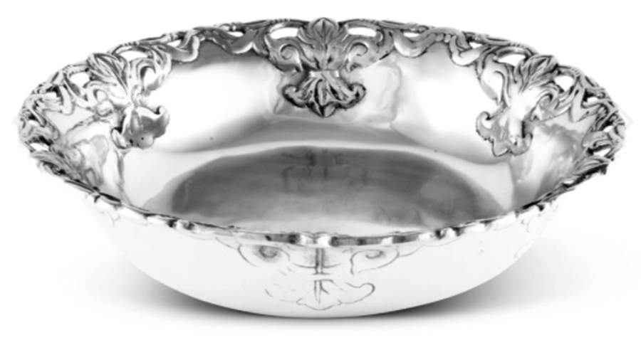 Fleur de Lis (Aluminum, Serveware) 12" Round Bowl by Arthur Court-1