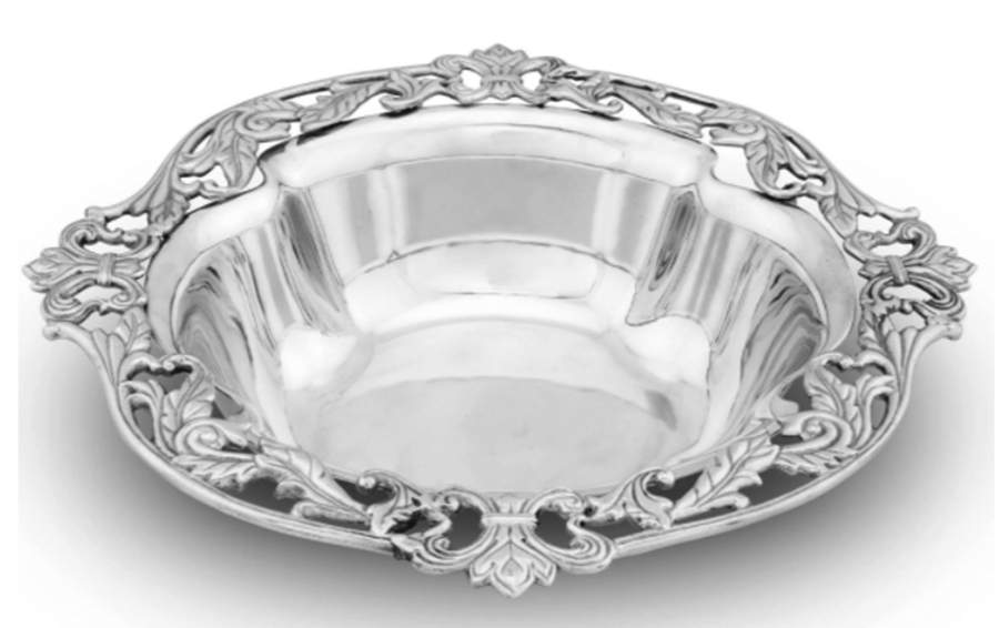 Fleur de Lis (Aluminum, Serveware) 17" Oval Bowl by Arthur Court-1