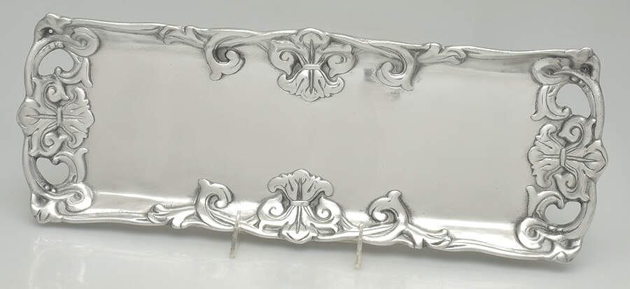 Fleur de Lis (Aluminum, Serveware) 17" Oblong Tray by Arthur Court-1