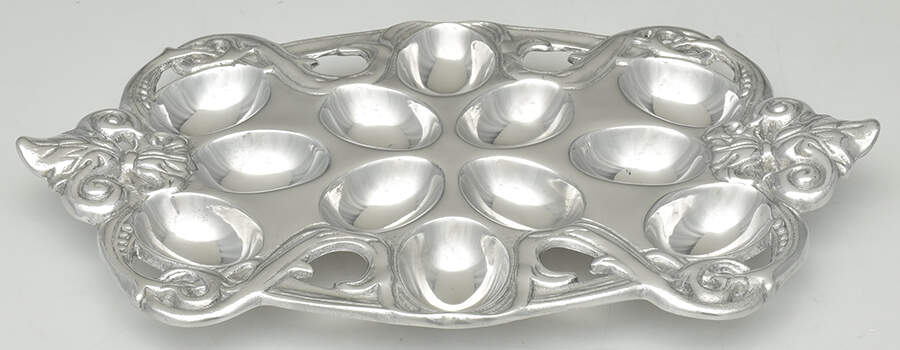 Fleur de Lis (Aluminum, Serveware) Deviled Egg Tray (Holds 12) by Arthur Court-1