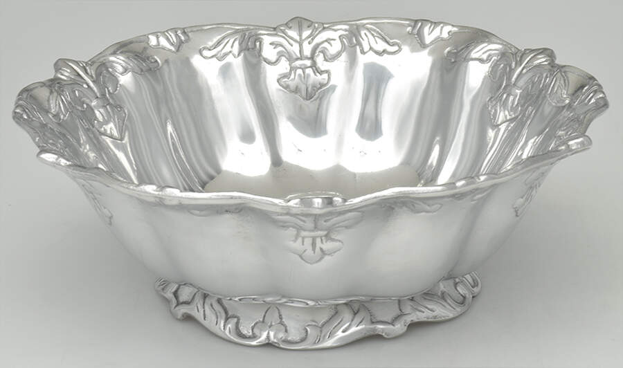 Fleur de Lis (Aluminum, Serveware) 11" Salad Serving Bowl by Arthur Court-1